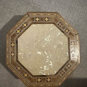 Handmade jewelry box wood and seashell from damascus